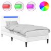 vidaXL Voodi raam LED-ribadega peaga Valge 80 x 200 cm Kunstnahk