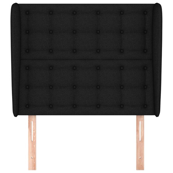 vidaXL voodipeats servadega, must, 83x23x118/88 cm, kangas