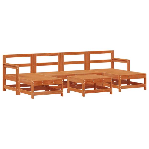 vidaXL Aia lounge komplekt 7 pcs Vahapunane Tahke m&auml;nd