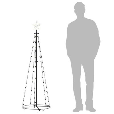 vidaXL koonusekujuline jõulupuu 84 sooja valget LEDi, 50 x 150 cm