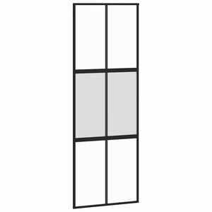 vidaXL l&uuml;kanduks, must, 76x205 cm, karastatud klaas ja alumiinium