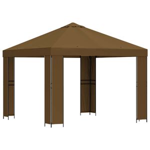 vidaXL Paviljon 3 x 3 m Pruunikashall Pol&uuml;ester ja teras 190 gsm