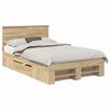 vidaXL Voodi raam peaga Sonoma tamm 137 x 203 cm Tehispuit
