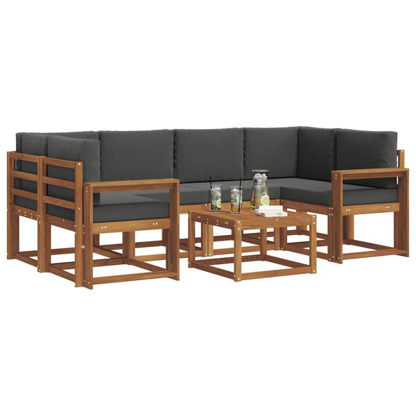 vidaXL V&auml;li diivanikomplekt padjaga 7 pcs Looduslik ja antriit