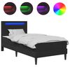 vidaXL Voodi raam LED-ribadega peaga Must 80 x 200 cm Kunstnahk