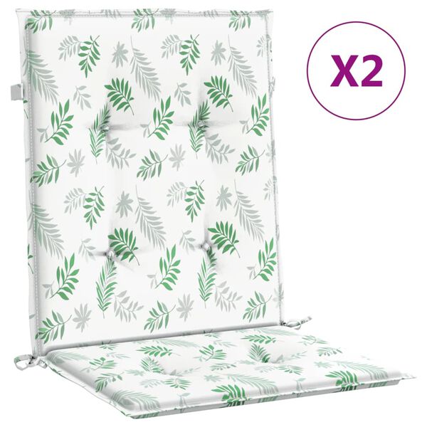 vidaXL madala seljatoega toolipadjad 2 tk, lehemuster, kangas