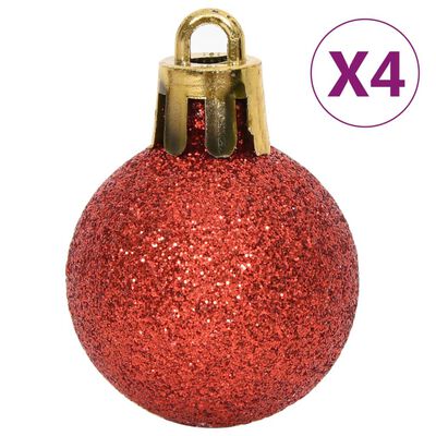 vidaXL 64-osaline jõulukuulide komplekt, punane ja valge