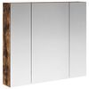vidaXL Vannitoa peeglikapp riiuliga Suitsetatud tamm 80 x 14.5 x 70 cm