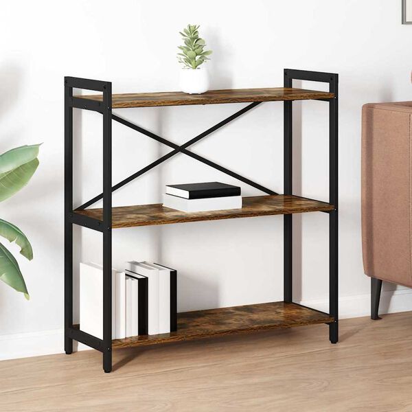 vidaXL Raamatukapp Suitsetatud tamm 80 x 30 x 85 cm Tehispuit