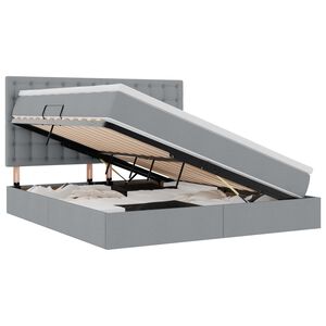 vidaXL LED-valgusega hoiuvoodi LEDiga Helehall 180 x 200 cm Pol&uuml;ester