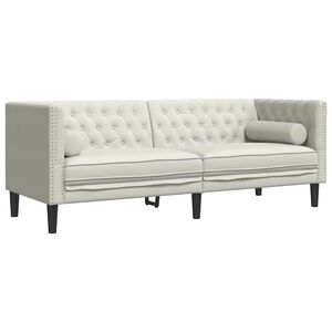 vidaXL 3-kohaline Chesterfield diivan rullpatjadega kreemjas samet