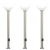 vidaXL pollarvalgustid pistikupesaga, 3 tk, 120 cm, roostevaba teras, IP44