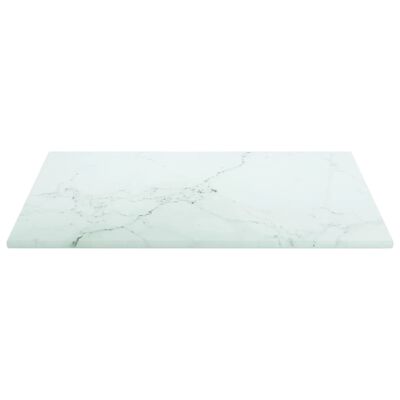 vidaXL lauaplaat, valge 30x30 cm, 6 mm, karastatud klaas marmordisain
