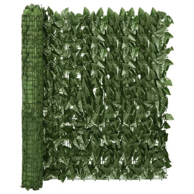 vidaXL rõdusirm, tumerohelised lehed, 500 x 100 cm