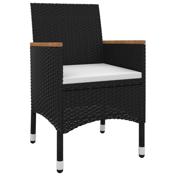 vidaXL 3-osaline aiam&ouml;&ouml;bli komplekt patjadega, pol&uuml;rotang ja klaas