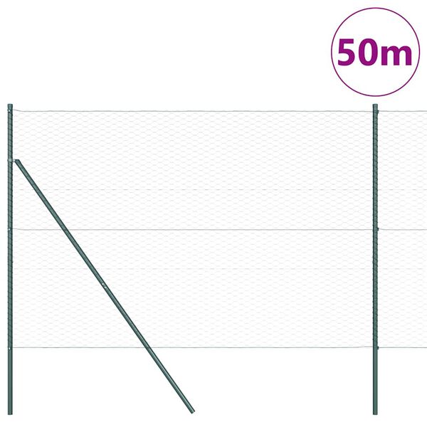 vidaXL Aiapost Hall 50 x 1,6 m (36 mm v&otilde;rk) Terased ja PVC