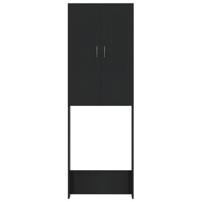 vidaXL pesumasinakapp, kõrgläikega must, 64 x 25,5 x 190 cm