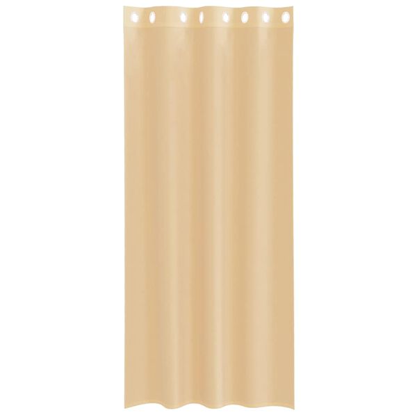 vidaXL Voile-kardinad r&otilde;ngastihendiga 2 tk Liiv