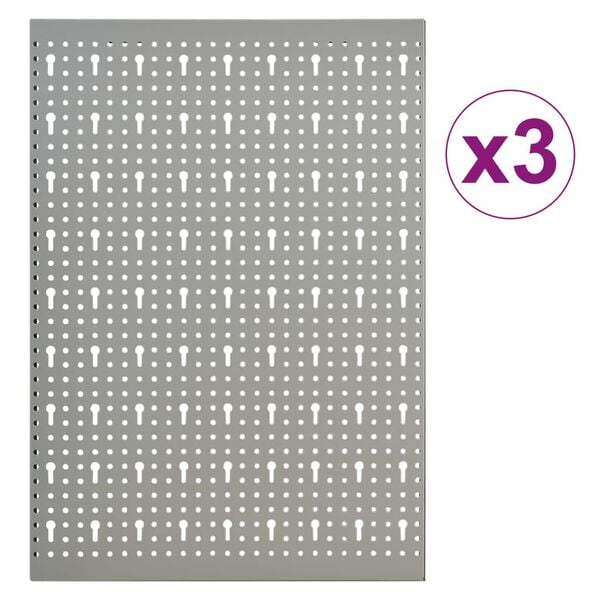 vidaXL seinale paigaldatav pulkadega paneel, 3 tk, 40 x 58 cm, teras