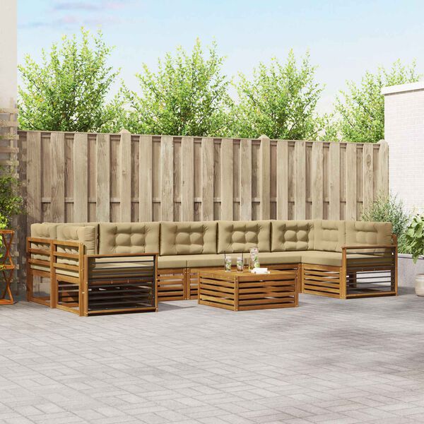 vidaXL V&auml;li diivanikomplekt padjaga 8 pcs Looduslik ja beež