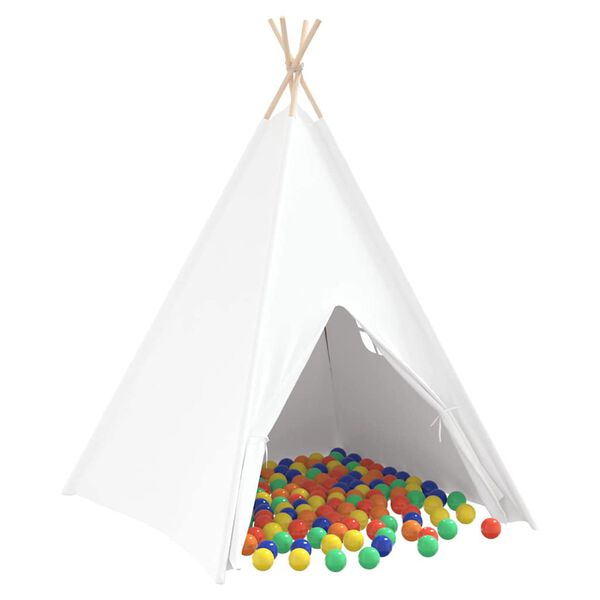 vidaXL Teepee telk Valge 120 x 120 x 150 cm Kangas ja Plastik