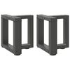 vidaXL kohvilaua jalad T-kujulised 2 tk, antratsiithall, 30 x 25 x (30-31) cm, teras