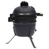 vidaXL kaks &uuml;hes Kamado grill-suitsuahi, keraamiline, 56 cm, must
