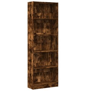 vidaXL raamaturiiul, suitsutatud tamm, 60x24x176 cm, tehispuit
