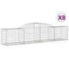 vidaXL kaarekujulised gabioonkorvid 8 tk, 300x50x60/80 cm, raud