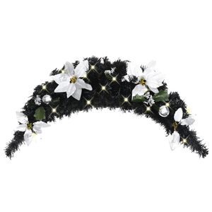 vidaXL j&otilde;ulukaar LED-tuledega, must, 90 cm, PVC