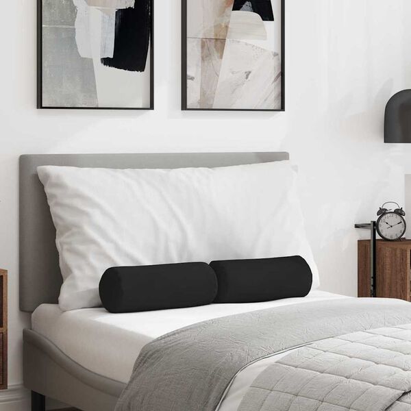 vidaXL Padjad 2 pcs Must Ø 15 x 40 cm Mikrofiber kangas