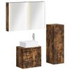 vidaXL Vannitoa m&ouml;&ouml;bleset 4 pcs Suitsutatud tamm Tehispuit ja klaas