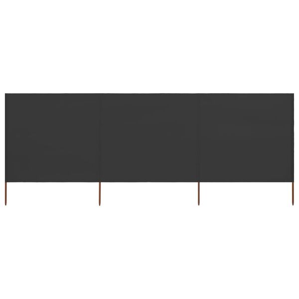 vidaXL tuulekaitse sein 3 paneelist, kangas, 400 x 120 cm antratsiit