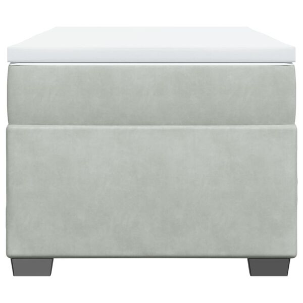 vidaXL kontinentaalvoodi madratsiga, helehall, 90x200 cm, samet