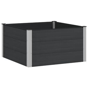 vidaXL K&otilde;rgendatud aia taimelava Must 100 x 100 x 54 cm