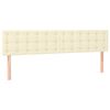 vidaXL LED-voodipeats, kreemjas, 200x5x78/88 cm, kunstnahk