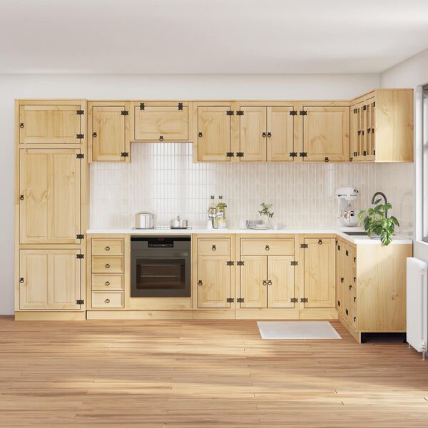 vidaXL Kapp sahtliga riiuliga uksega SKI 14 pcs Meepruun Tahke m&auml;nd