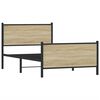 vidaXL metallist voodiraam ilma madratsita Sonoma tamm 100x200 cm