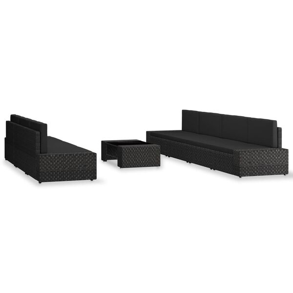 vidaXL 8-osaline aiam&ouml;&ouml;blikomplekt, pol&uuml;rotang, must