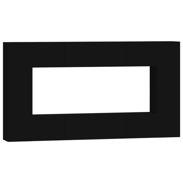 vidaXL 8-osaline telerikappide komplekt, must, tehispuit