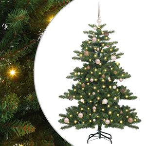 vidaXL Kunstlik kokkupandav j&otilde;ulupuu Roheline 150 cm PVC ja teras