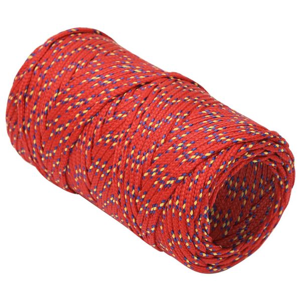 vidaXL paadiköis, punane, 2 mm, 25 m, polüpropüleen