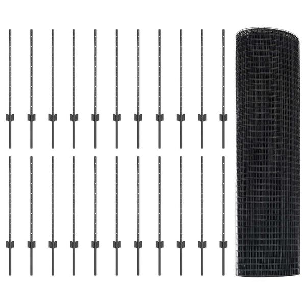 vidaXL Aed koos postiga Hall 0,8 x 50 m Terased ja PVC