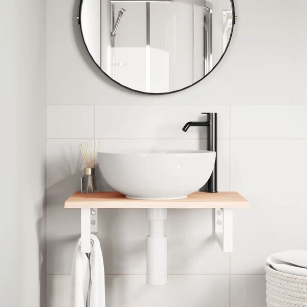 vidaXL seinale kinnitatav valamuriiul, teras ja tammepuit