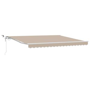 vidaXL Kokkuvolditav varikatus Beež 400 &times; 350 cm Pol&uuml;ester
