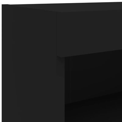 vidaXL 8-osaline teleri seinakappide komplekt LED-tuledega, must