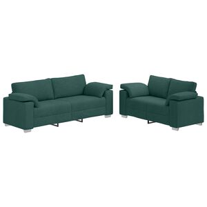 vidaXL Diivan 2 pcs Tume rohelise 219 x 80 x 82 cm kangas