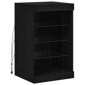 vidaXL LED Kummuti Must tamm 41 x 37 x 67 cm Tehispuit