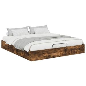 vidaXL Ottomani voodiraam Suitsetatud Tamm 203 x 180 x 25 cm