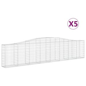vidaXL kaarekujulised gabioonkorvid 5 tk, 400x30x80/100 cm, raud